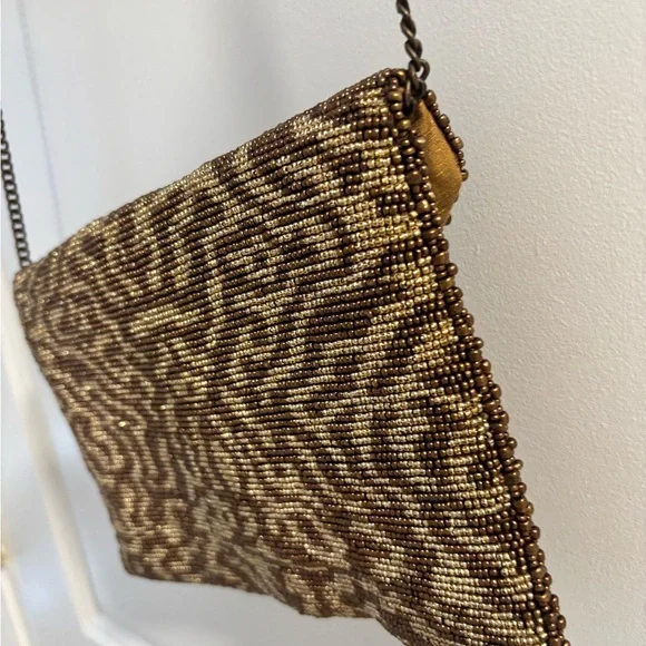 NWT Mary Frances Gold and Brown Handcrafted Gemstone Beaded Handbag - Picture 13 of 15